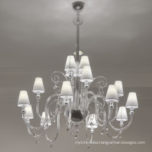 Modern Luxury glass arm large crystal chandeliers for high ceilings chandeliers chrome pendant lights for hotel